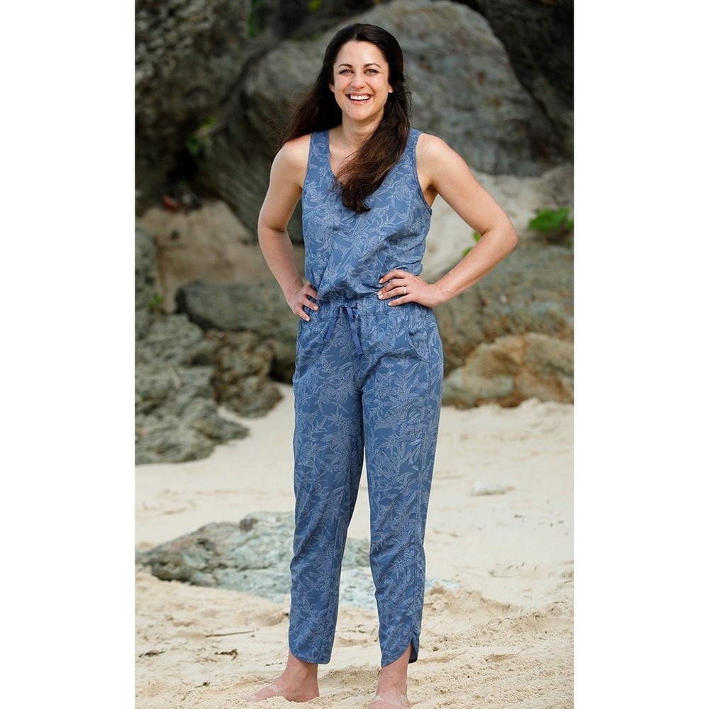 Patagonia Fleetwith Romper XS Blue Print Sleeveless Jumpsuit Hiking Outdoor